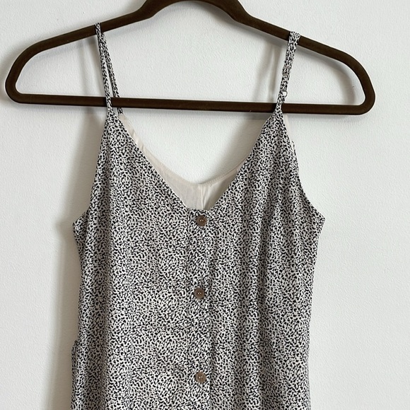 NWT MIDI Dress Sienna Sky Spotted Small Ivory Black Button Animal Long Shift - Picture 3 of 12